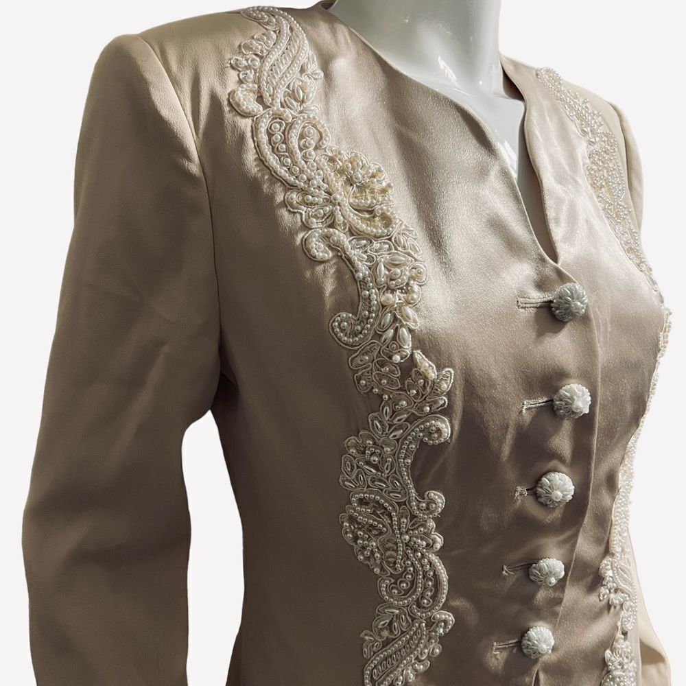 Alfred Angelo Cream Pearl Dressy Blazer size 10 - Picture 3 of 12